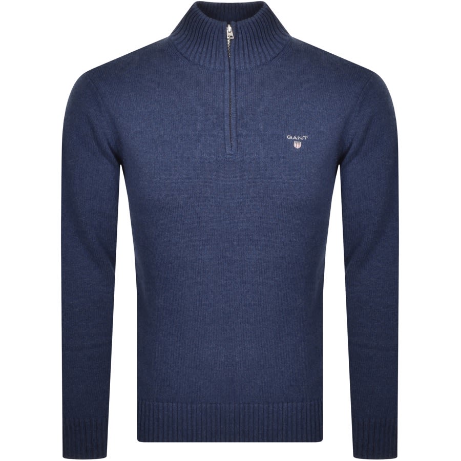 Alternative Image for ProductGant Half Zip Knit Jumper Navy1
